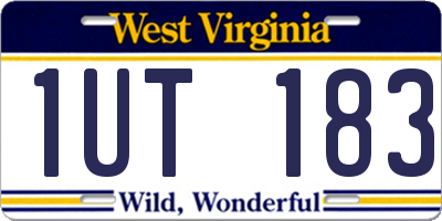 WV license plate 1UT183