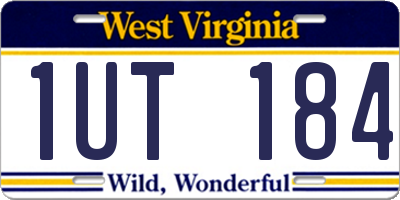 WV license plate 1UT184