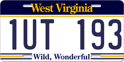 WV license plate 1UT193