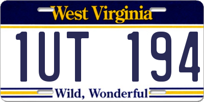 WV license plate 1UT194