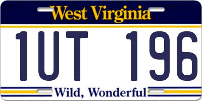WV license plate 1UT196