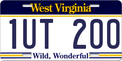 WV license plate 1UT200