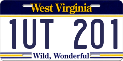 WV license plate 1UT201