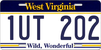 WV license plate 1UT202