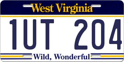 WV license plate 1UT204