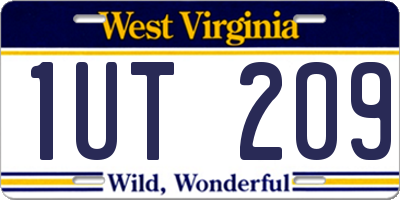 WV license plate 1UT209