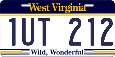 WV license plate 1UT212