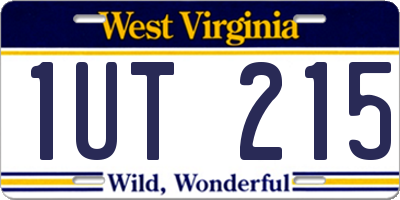 WV license plate 1UT215