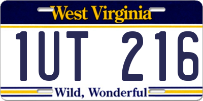 WV license plate 1UT216