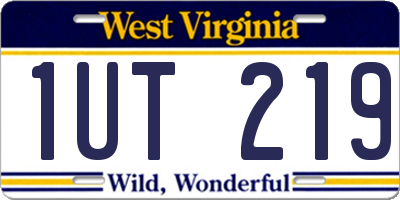 WV license plate 1UT219
