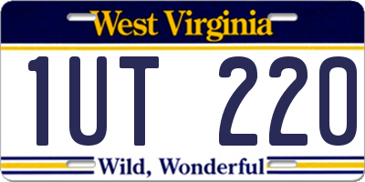 WV license plate 1UT220