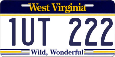 WV license plate 1UT222