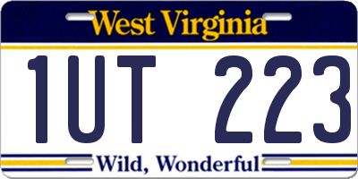 WV license plate 1UT223