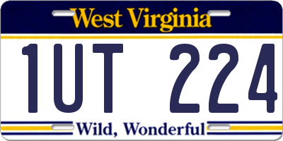 WV license plate 1UT224