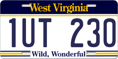 WV license plate 1UT230
