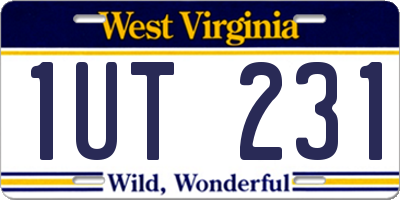 WV license plate 1UT231
