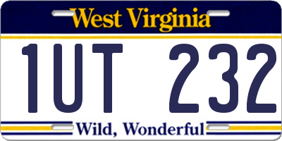 WV license plate 1UT232