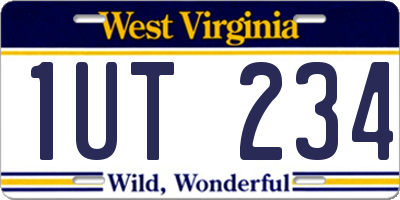 WV license plate 1UT234