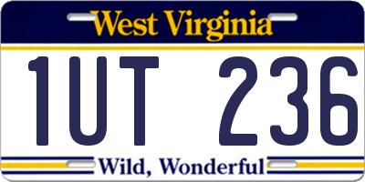 WV license plate 1UT236