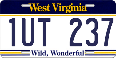 WV license plate 1UT237