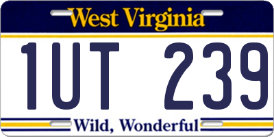 WV license plate 1UT239