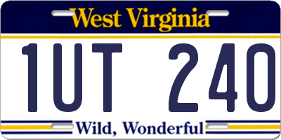 WV license plate 1UT240