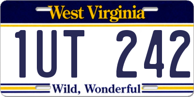 WV license plate 1UT242