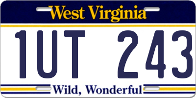 WV license plate 1UT243