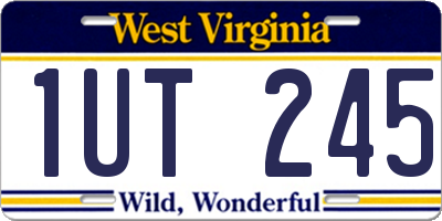 WV license plate 1UT245