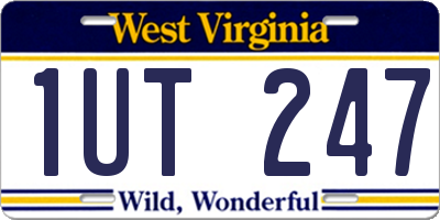 WV license plate 1UT247
