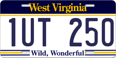WV license plate 1UT250
