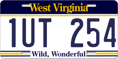 WV license plate 1UT254