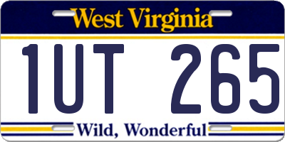 WV license plate 1UT265