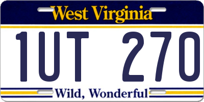 WV license plate 1UT270