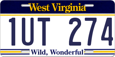 WV license plate 1UT274