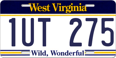 WV license plate 1UT275