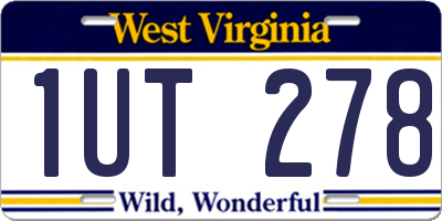 WV license plate 1UT278