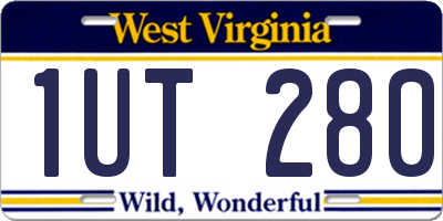 WV license plate 1UT280