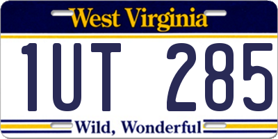 WV license plate 1UT285