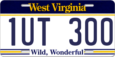 WV license plate 1UT300