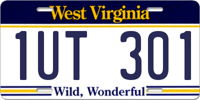 WV license plate 1UT301