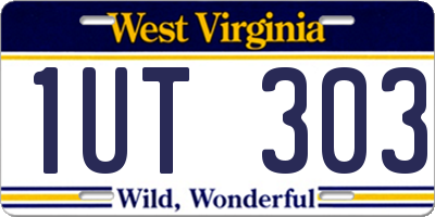 WV license plate 1UT303
