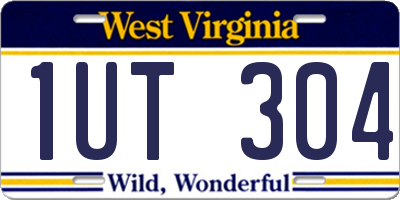 WV license plate 1UT304