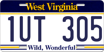 WV license plate 1UT305