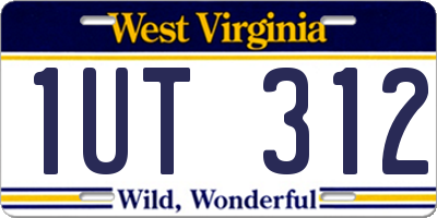 WV license plate 1UT312