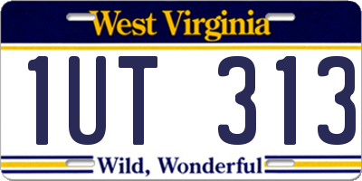 WV license plate 1UT313