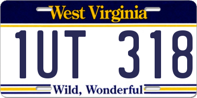 WV license plate 1UT318