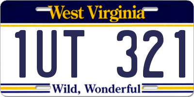 WV license plate 1UT321