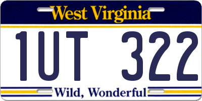 WV license plate 1UT322