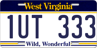 WV license plate 1UT333